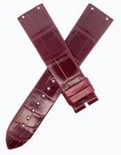 PIAGET  20mm x 18 mm Shiny Burgundy Alligator Leather Watch Band Strap FZK