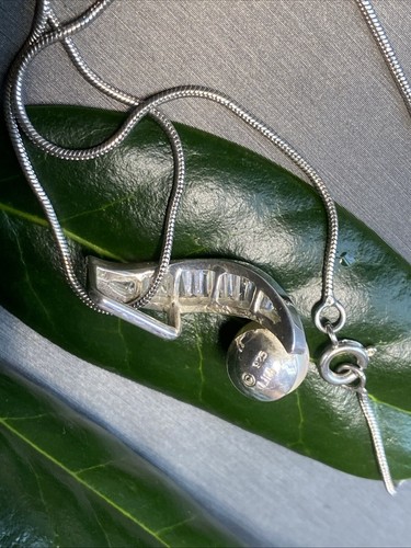 Vintage Pearl Pendant Necklace Estate Fine Jewelry Pre-Owned 18" Snake Chain - Picture 9 of 13