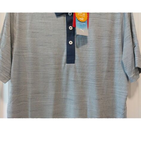 NWT Puma Cloudspun Legend Polo Blue and White Size Small Mens Golf $99.99 - Picture 3 of 12