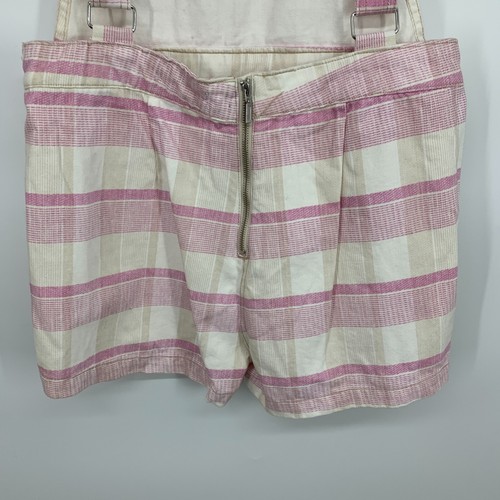 Urban Outfitters Overalls Womens Size 30 Pink Plaid Shortalls Shorts Zip NWT - Picture 9 of 10