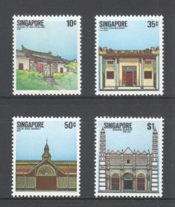 SINGAPORE-1984-NATIONAL-MONUMENTS-COMP-SET-OF-4-STAMPS-SC-438-441-IN-MINT-MNH