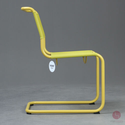 Thonet S33 N All Seasons Outdoor Freischwinger Bauhaus Stuhl Netzgewebe Gelb TOP - Bild 3 von 13