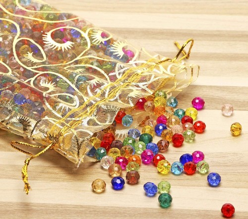 200PCS 4"x5" Golden Drawstring Organza Pouches Wedding Jewelry Candy Gift Bags - Picture 8 of 14