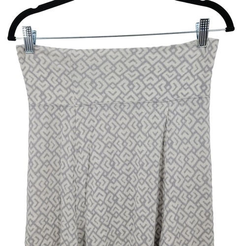 Max Studio Trikot Strickrock S grau geometrisches Muster Stretch Skater Mini - Bild 7 von 9