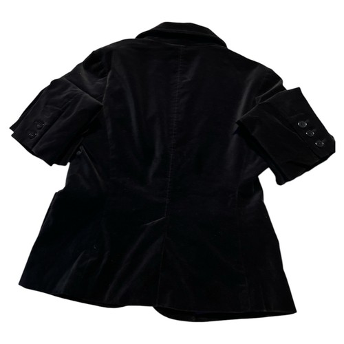 GAP (wunderschöner) Blazer Jacke schwarz Samt 2 Knöpfe mit Lavendelfutter - Bild 5 von 6