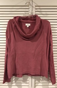 Ann-Taylor-Loft-Pink-Long-Sleeve-Knitted-Cowl-Neck-Sweater-Size-L-Large