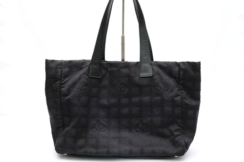 CHANEL Tote Shoulder Bag New Travel Line Black Authentic - Picture 3 of 24