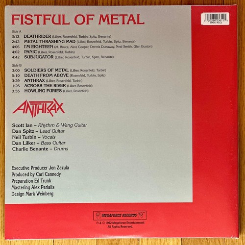 SILVER VINYL---- ANTHRAX Fistful of Metal WALMART LP Metal Thrashing Mad 0508 - Picture 4 of 4