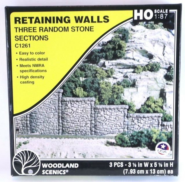 Woodland Scenics HO Scale C1261 Random Stone Retaining Walls for sale online