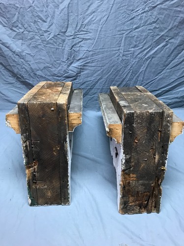 Antikes Paar klobige Corbels Dachhalterungen viktorianisch Shabby Vintage schick alt 1019-23B - Bild 14 von 15