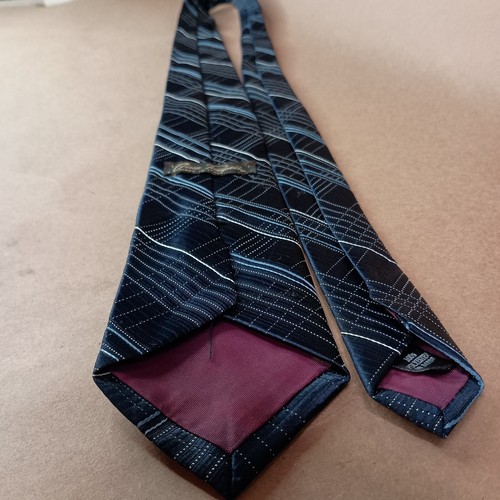 Gino Pompeii Men's 3x53 Necktie Made in Italy Blue Polyester Geometric 70s - Bild 12 von 16