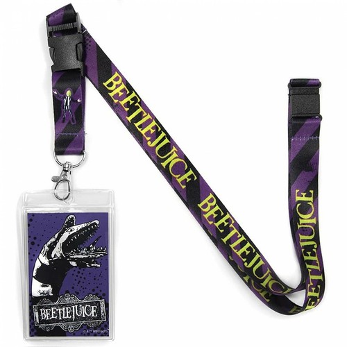 Beetlejuice Logo Covered Lanyard Purple - 第 1/1 張圖片