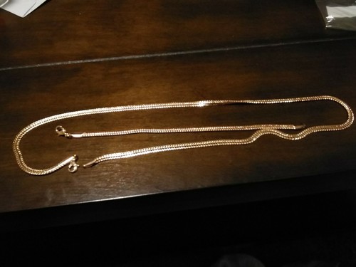 2 piece Gold Tone Curb Cuban Weaving Bismark Necklace & Bracelet Set - Picture 18 of 22