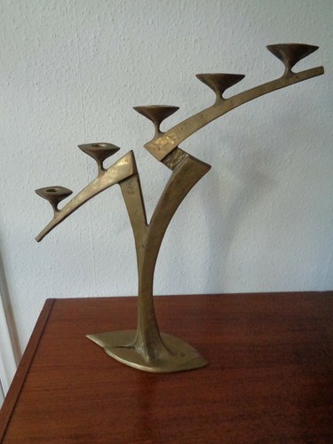 Mid Century Brutalist Bronze  candle stick holder / candelabra Harjes - Bild 1 von 7