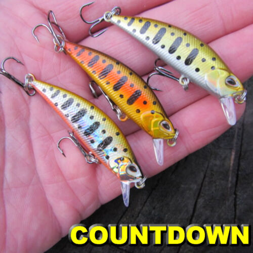 3 x Mini Countdown Sinking Minnows Trout Perch Chub Pike Lures FREE DELIVERY - Picture 3 of 14