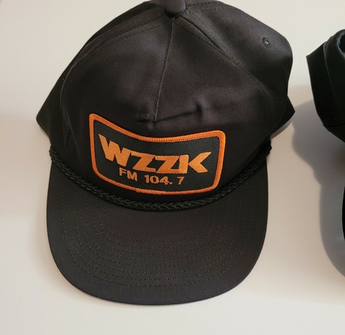 Vintage "WZZK" 104.7 Radio Black Rope High Rise Snapback Adjustable Trucker Hats - Picture 3 of 11