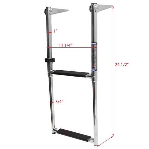 Windline Stainless 2 Step 24 1/2 In Boat Boarding Telescoping Ladder - Foto 3 di 4