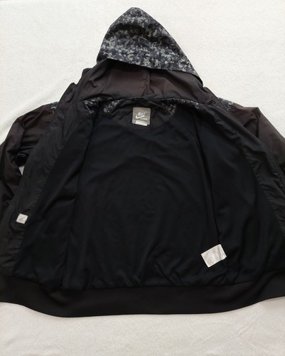 NIKE Youth Windbreaker Camouflage Black Gray Jacket Boys Size L (14-16) - Picture 3 of 10