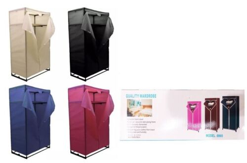 Armario De Tela Para Ropa Con Estructura De Acero Desmontable 145x60x45cm