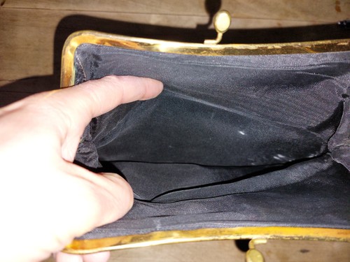 Clutch, Handtasche 1950er Jahre, Leder, original Vintage - Bild 3 von 13