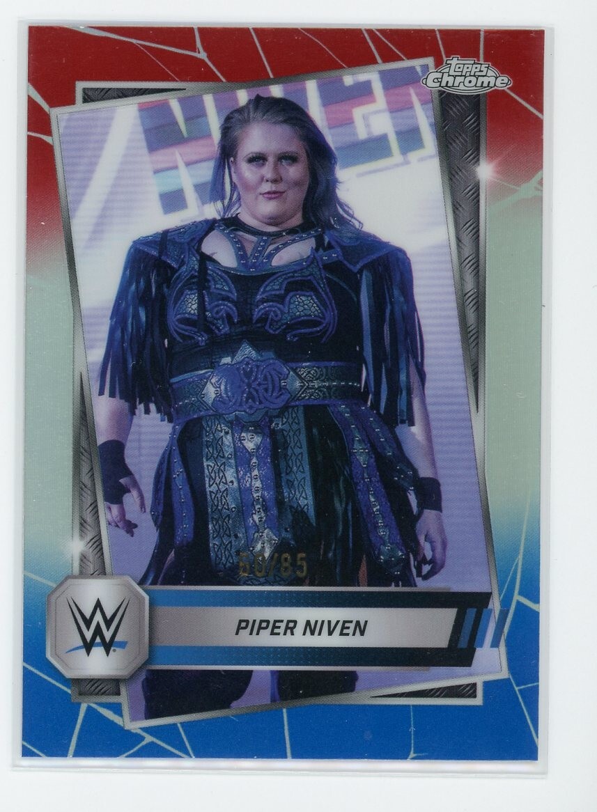 Piper Niven 2025 Topps Chrome WWE Wrestling #152 RED WHITE BLUE REFRACTOR /85
