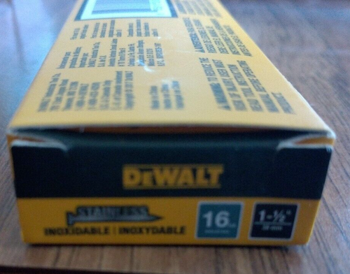 DEWALT 16 Gauge 1-1/2" Angled Stainless Steel Finish Nails Qty 500 DWAN1615SS - Picture 10 of 11