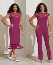 Size S Ashro Magenta Formal Church Lanesha 3 Piece Wardrober Top Skirt Pant Suit