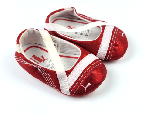 PUMA Size 3 Baby Girl Sneakers Lightweight Fashion Cute Slip On Red - NEW - Picture 1 of 6