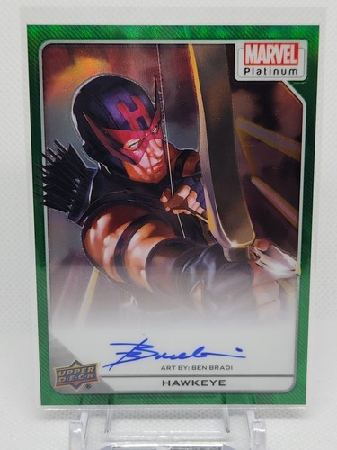 2023 Marvel Platinum HAWKEYE BEN BRADI Base Artist Auto Green Rainbow 2/10 - Picture 1 of 2