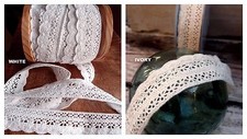 1" Vintage Scallop Embroidered Cotton Floral Crochet Lace Trim 10 yards - Colors