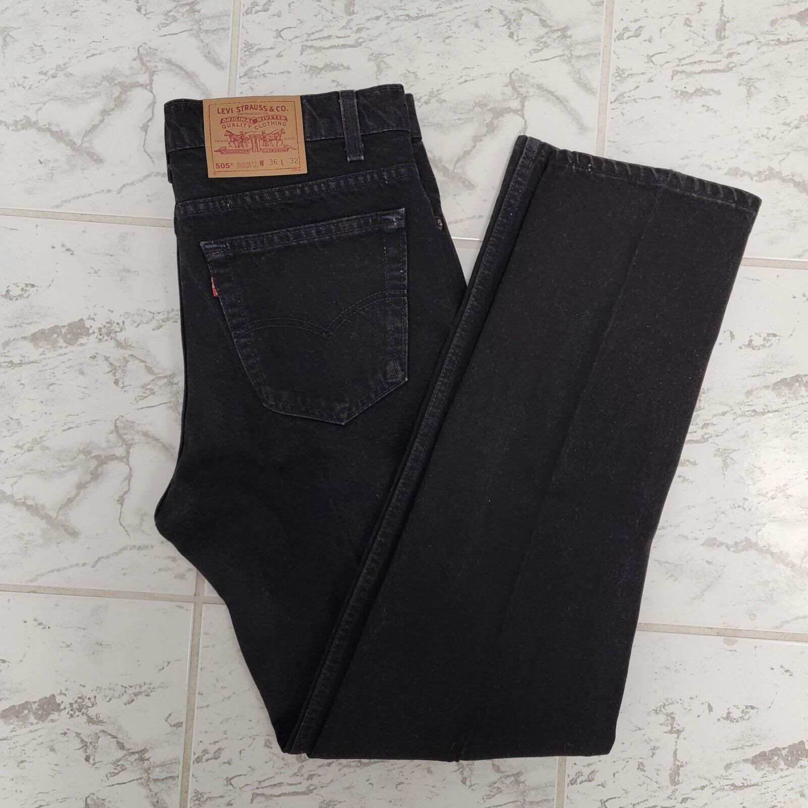 Vintage Levis 505 80s-90s Black Jeans Made in USA 36x32 (35x33) 505-0260