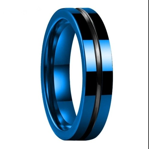 Anillo de carburo de tungsteno bicolor de 6 mm superficie cepillada y pulida ranura central - Imagen 8 de 25
