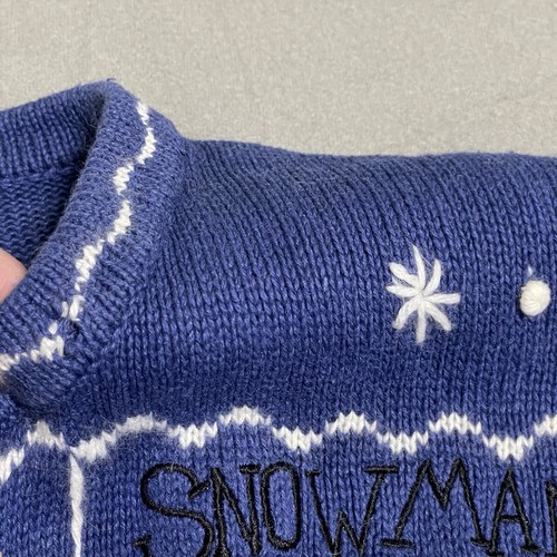 Vintage Christmas Sweater Women’s L Snowman Cardigan Knit Embellished Winter 90s - Picture 6 of 20