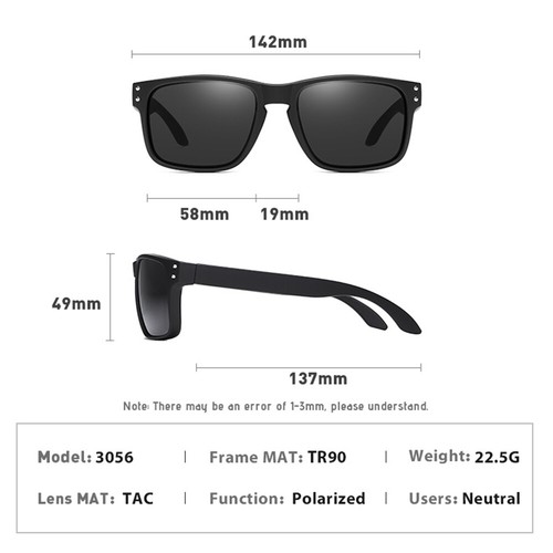 Gafas de sol cuadradas polarizadas deportivas TR90 para hombres y mujeres para conducir gafas de pesca lo último - Imagen 7 de 46