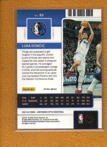 Luka Doncic 2021-22 Contenders Optic Season Ticket Asia Red Wave Prizm #86 - Picture 2 of 4