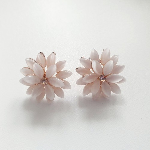 Niedliche Blumen Blüten Ohrringe floral Ohrstecker mit Zirkonia - Bild 3 von 4
