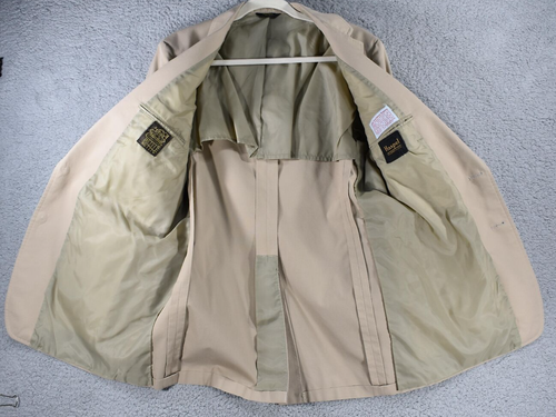 Haspel Blazer Jacket Mens 42L 3-Button Notched Lapel Khaki Cotton Washable - Picture 13 of 19