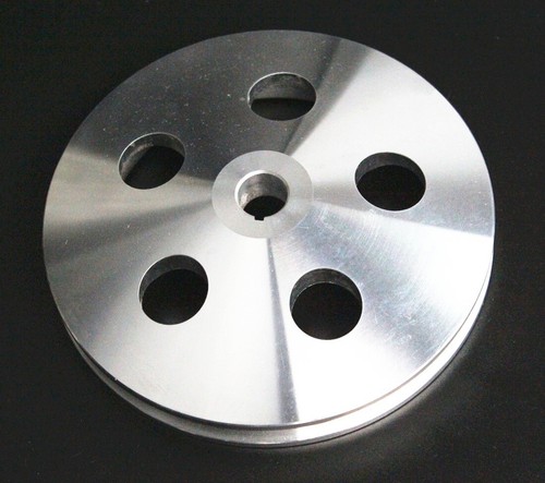 SB Chevy GM Chrome Saginaw Power Steering Pump & Aluminum 1 Groove Keyway Pulley - Picture 4 of 5