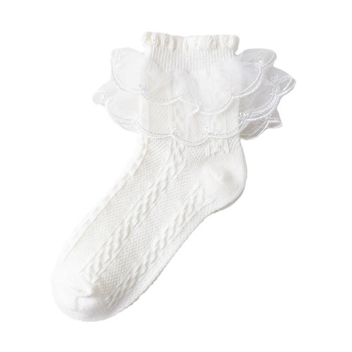 Damen Mädchen Knöchel Fancy kurze Socken Baumwolle Spitze Rüsche Rüsche Prinzessin - Bild 13 von 26