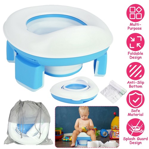 Portable Toddler Potty Toilet Foldable Kids Potty Training Seat Cover with Bag - Bild 17 von 36