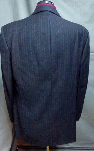 DB Canali Wool Blazer Turquoise Stripe on Dark Blue Excellent Condition 42R - Picture 5 of 9