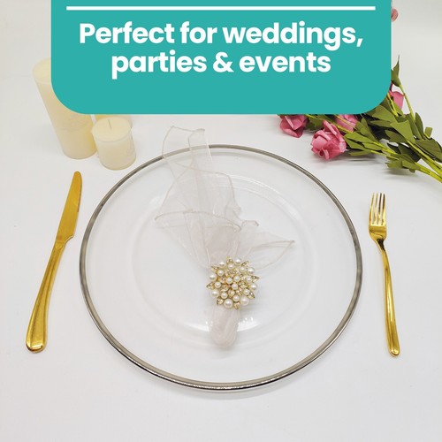 Glass Charger Plates for Weddings Christmas Event Party Decor Xmas 2025 - Picture 74 of 259