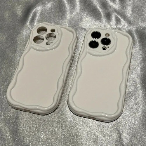 Wavy Edge Solid Color Cream Pattern Mobile Phone Case Suitable for iPhoneUnique - Picture 17 of 18