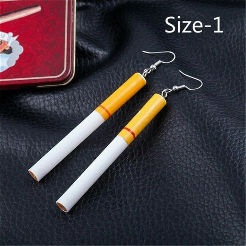 Funny Women Cigarette Butts Pendant Hook Dangle Earrings Party Jewelry Gift-1#