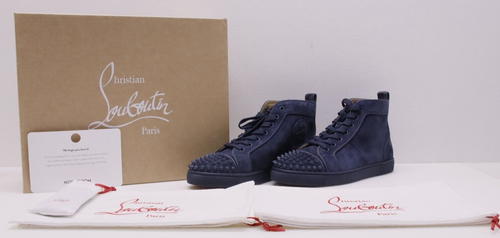 Zapatilla deportiva alta CHRISTIAN LOUBOUTIN 995 $ gamuza azul roca LOU Spikes Orlato talla 41 - Imagen 2 de 21