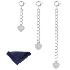 Sterling Silver Extenders Chain Necklace Extension Chains for Jewelry Making ...