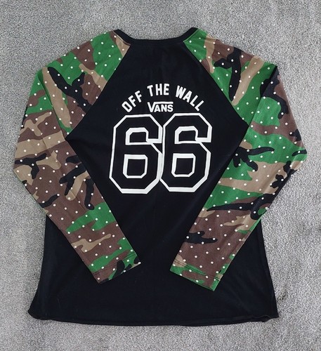 Vans Off The Wall 66 Tee Damen Small Langarm Schwarz Camouflage Rundhals Skate - Bild 5 von 12