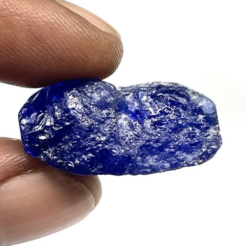 54 Cts Tanzanite Naturale Grezza Vibrante Blu Certificata Splendida Gemma Sciolta - Foto 10 di 12