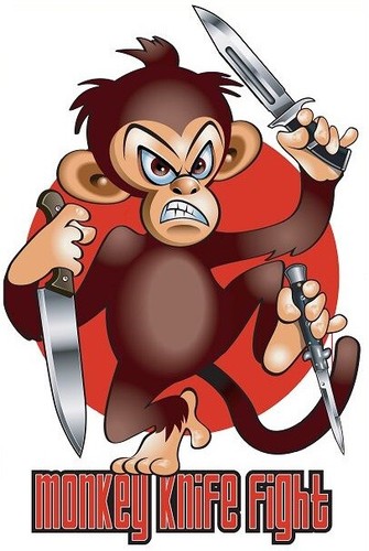 MONKEY WITH KNIGHTS LAPTOP STICKER HELMET STICKER HARD HAT STICKER BUMPER DECAL - Foto 1 di 2