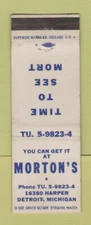 Matchbook Cover - Morton's Detroit MI WEAR